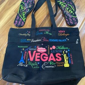 Las Vegas Themed Black Tote Bag $ Matching Sandals!